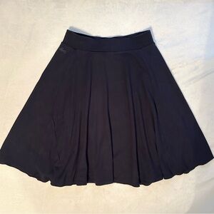 Lacoste Women’s Skater Flare Knee Length Skirt 34/S Wool Navy Blue Alligator